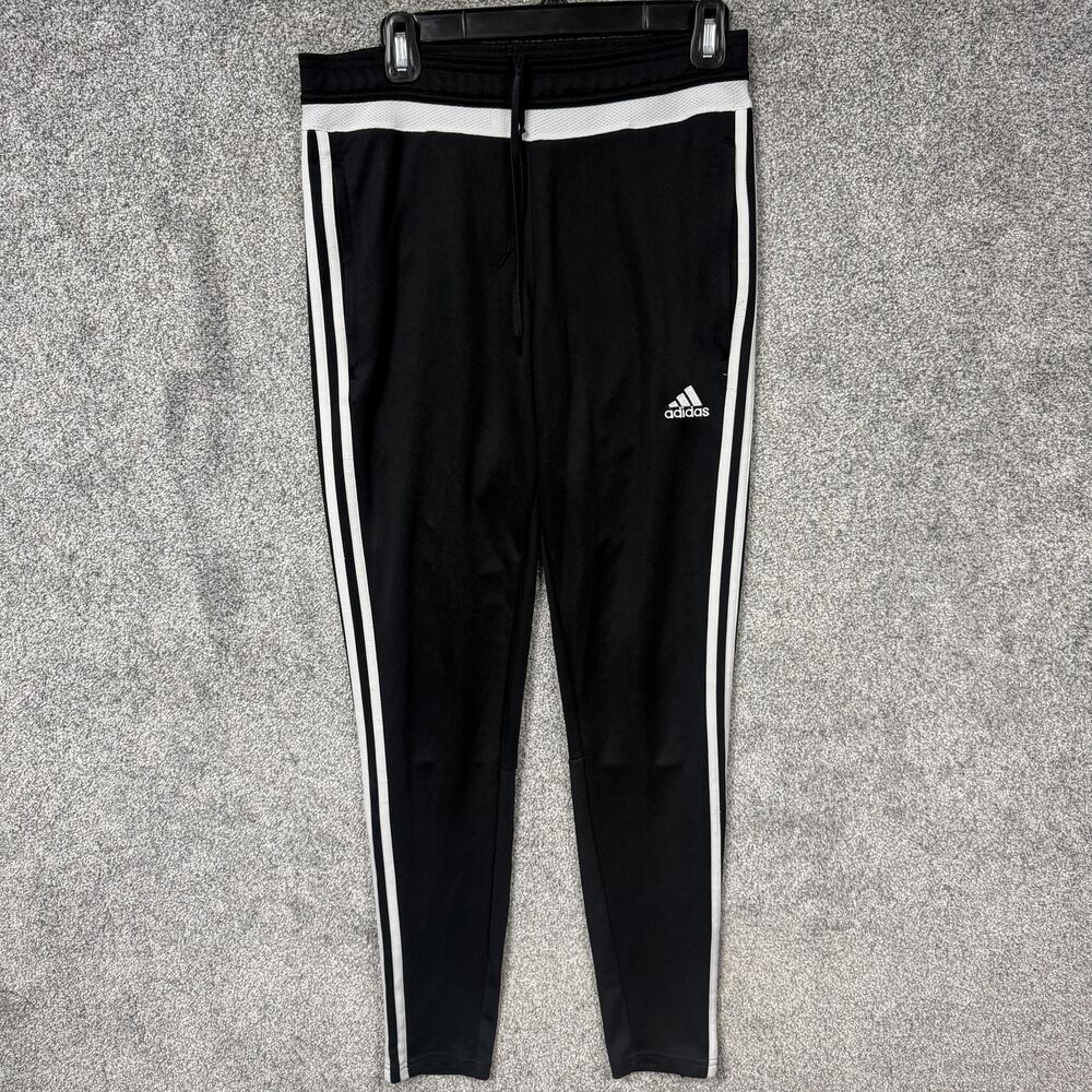 Adidas Climacool Track Pants Womens S 30x30 Black White 3-Stripes Slim Soccer